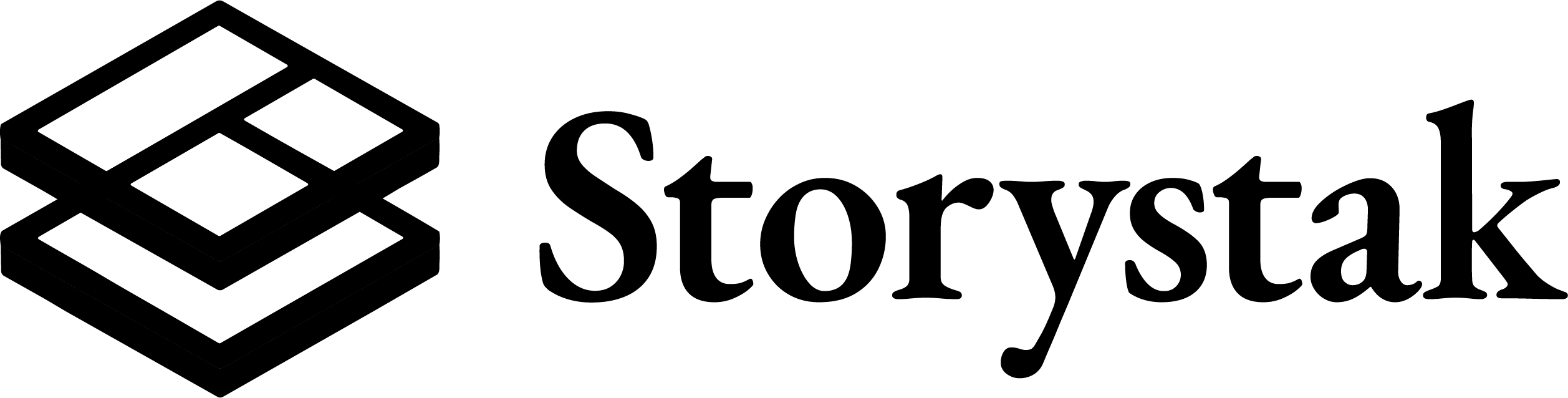 Storystak AI black logo